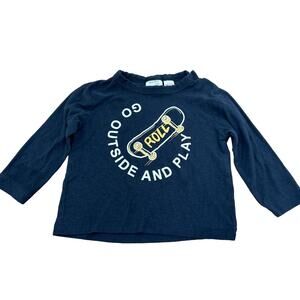 Zara Baby 3/6 months Black Skateboard Long Sleeve Tee, Go Outside and Play